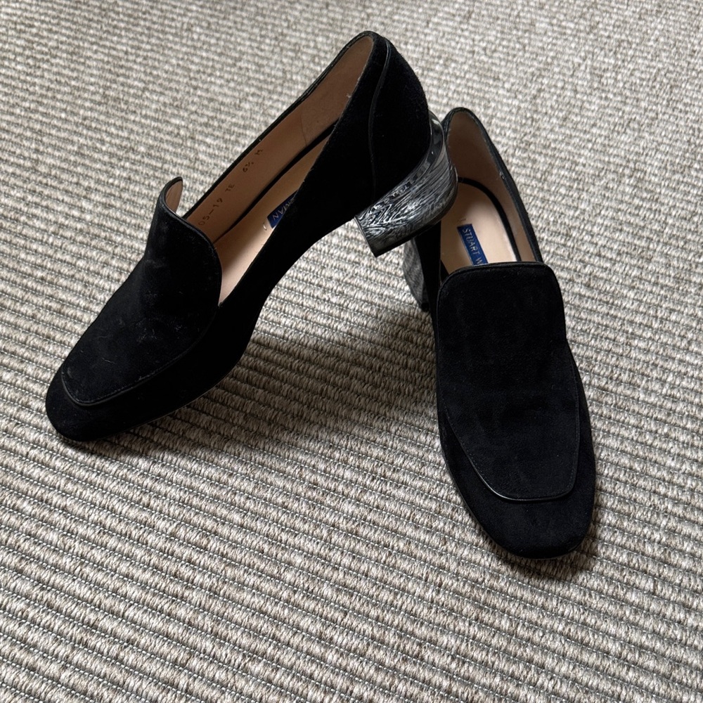 Stuart Weitzman Black Suede Loafers
